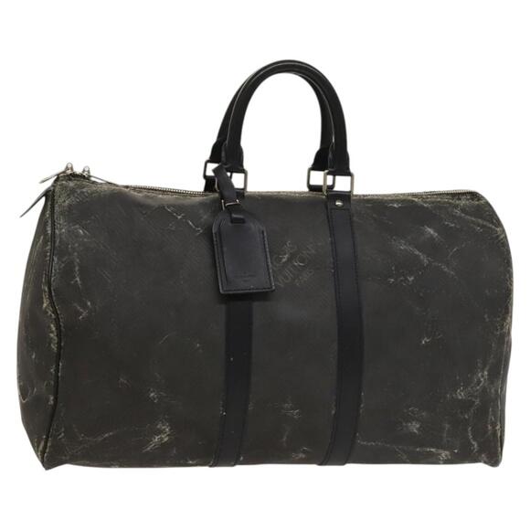 LOUIS VUITTON Damier Carbon Keepall 45 Boston Bag Black N41415 - Picture 1 of 16